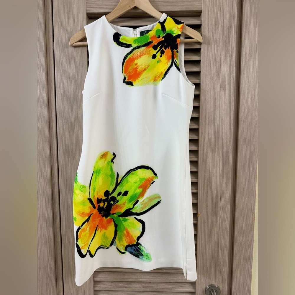 Ralph Lauren Floral Sleeveless Dress with Bold Colors size 6